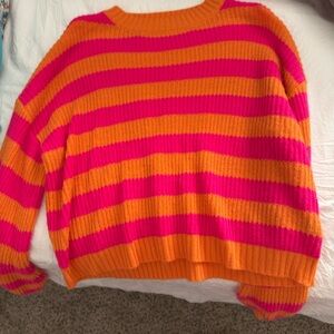 Striped Orange and Pink Women's Sweater